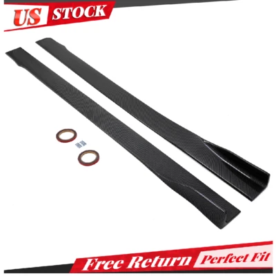 For 2014-2024 Infiniti Q50 Carbon Fiber Style Side Skirt Extension Splitter - Imagen 1 de 4