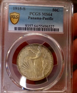 1915-S Panama-Pacific Half dollar PCGS MS 64+++ WOW COIN UNREAL THIS NICE - Picture 1 of 6