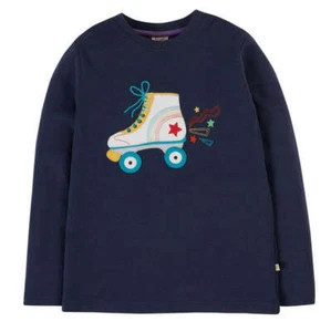 Frugi Top con Applique Avventura Pattinaggio a Maniche Lunghe per Ragazze - Midnight Navy - Foto 1 di 3