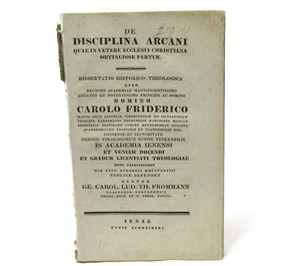 DISCIPLINA ARCANI Theological Dissertation by Theodore Frommann in LATIN - Picture 1 of 3