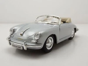 Porsche 356 B Cabrio 1958 Plata Modelo De Coche 1:24 Welly - Imagen 1 de 9