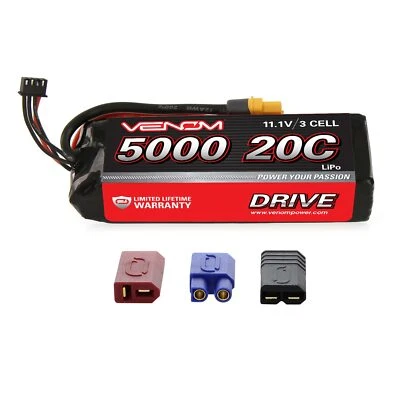 Venom 20C 3S 5000mAh RC 11.1V LiPo Battery with Deans EC3 Traxxas Tamiya Plug - Image 1 of 3