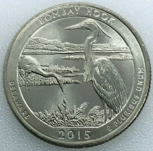 USA Quarter Coin - 2015 P - Bombay Hook, UNC - Picture 1 of 2