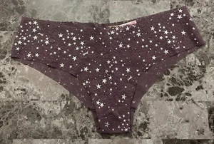 NWT VICTORIA'S SECRET PINK XL SILVER STAR FLORAL LACE NO SHOW CHEEKSTER PANTIES - Picture 1 of 3