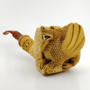 Dragon Block Meerschaum Pipe,With Case,Unique Meerschaum Pipes - Picture 1 of 10