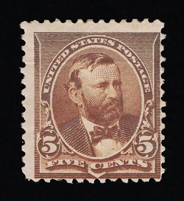 VERY AFFORDABLE GENUINE SCOTT #223 FINE MINT OG H 1890 ABNC 5¢ CHOCOLATE  #11515 - Image 1 of 2