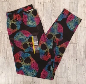 No Boundaries Leggings S M XL 2X 3X Juniors SKULL Multicolor Paisley Ankle NEW - Picture 1 of 7