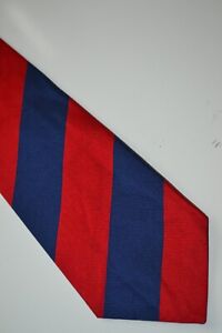 Polo by Ralph Lauren red & navy blue striped silk necktie