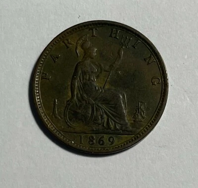 Great Britain 1869 Farthing XF (#2019) - Image 1 of 2