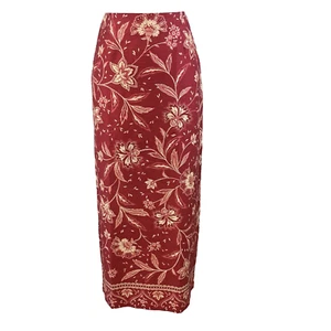 Talbots Skirt size 10 Mauve Red Pink Paisley Long Straight Peasant Modest Boho - Picture 1 of 10