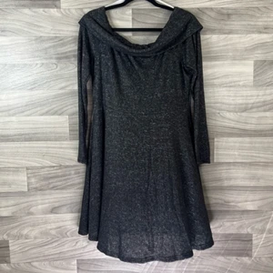 Charming Charlie Womens A Line Dress Gray Heathered Off The Shoulder Knit L New - Picture 1 of 12