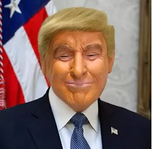 Maschera completa per adulti Donald Trump lattice presidente americano copricapo cosplay - Foto 1 di 4
