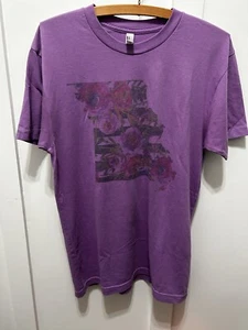 American Apparel Medium Short Sleeve T-Shirt Missouri Roses Purple Show Me State - Picture 1 of 5