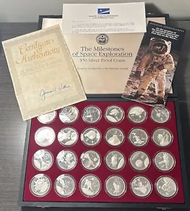 Milestones of Space Exploration 1oz .999 Fine Silver 24 $50 Proof Coins with COA - Picture 1 of 5