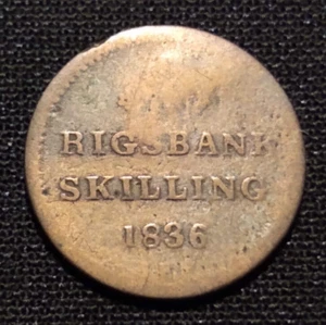 1836 denmark 4 skilling Rigsbank g vg KM# 712 Frederik rare silver world coin - Picture 1 of 2