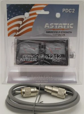 Astatic PDC2 SWR / Power / Field Strength Test Meter w/ 3' RG-8x Jumper Cable - Image 1 of 4