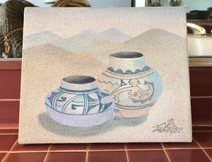VTG Original Myung "Mario" Jung Southwest Sand Painting W/ COA & Appraisal - Picture 1 of 15