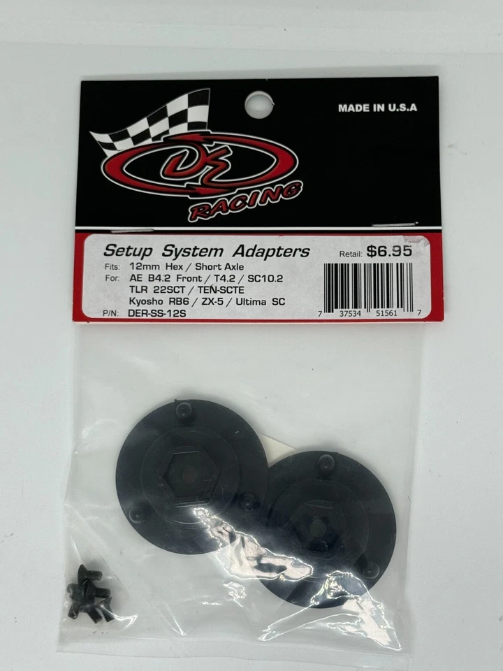 DE Racing Adapters for 12mm Hex / Long Axle (For Setup System) - DER-SS-12S - Image 1 of 1