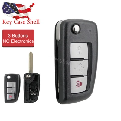 Para Nissan Rogue 2014-2020 3Btn Abatible SIN CORTAR Llave Control Remoto Carcasa Estuche CWTWB1G767 Foto 1 de 4