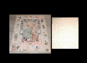 Vintage Quilted Cotton Daisy Kingdom 1997 Toy Treasures Quilt Baby Blanket 33x39 - Picture 1 of 4