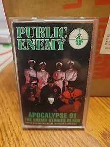 PUBLIC ENEMY - Apocalypse 91... The Enemy Strikes Black LYRIC INSERT Cassette - Picture 1 of 3