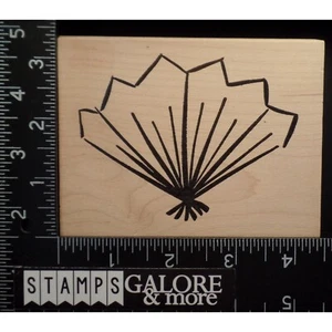 DENAMI DESIGN RUBBER STAMPS LRG ASIAN ORIENTAL WOMANS FAN #760 - Picture 1 of 2