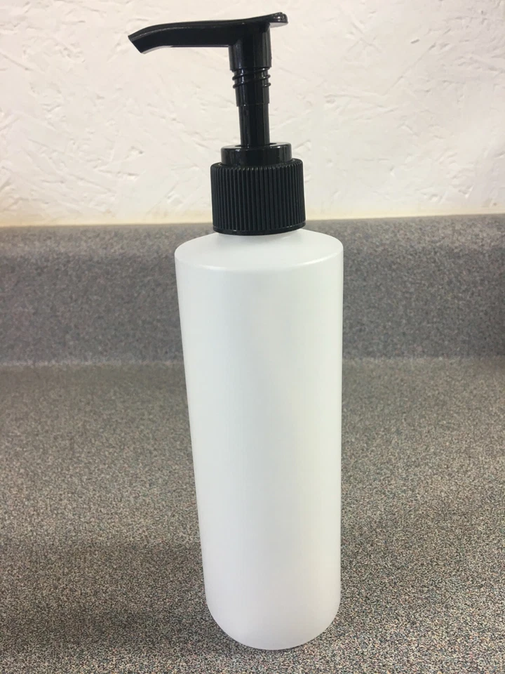 NEW 8 oz Natural PLASTIC Cosmo Bottle with  Black Pump, Gels, Lotion $7.50-12.50 - Image 1 of 1