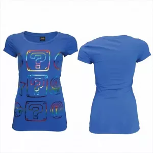 Nintendo Blue Power Up T-Shirt Blue (S) 2010 Bio World, ORIGINAL Licensed *NEW* - Picture 1 of 5