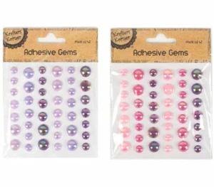 Krafters Korner Adhesive Cabochon Pearl AB Gems Assorted Sizes Dots Card making - Imagen 1 de 1