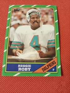 Tarjeta de novato Reggie Roby Topps 1986 NFL radiocontrol #59 Miami Dolphins Iowa Hawkeyes - Imagen 1 de 2