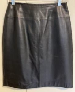 Valerie Stevens Skirt Womens 4 Black Lamb Leather Mini Slit Biker Punk Career - Picture 1 of 12