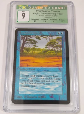 CGC 9 Phantasmal Terrain Alpha Signed Autograph MTG Graded MINT Common vintage - Image 1 of 4