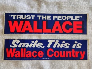1968 George Wallace US Presidential Campaign Unused Bumper Stickers (2) - Picture 1 of 1