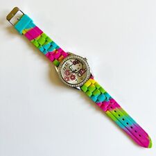 Hello Kitty by Sanrio Crystal Ladies Multi-Color Rainbow Band Watch No Batteries