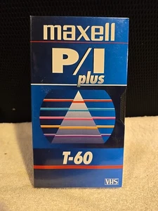 Maxell P/I Plus T-60 Blank Recordable VHS Video Cassette Tape - Factory Sealed - Imagen 1 de 6