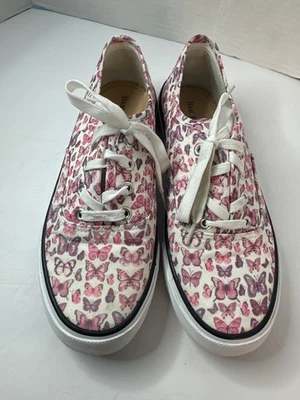 Zapatillas deportivas Isaac Mizrahi para mujer talla 10 blancas con estampado de mariposas informales cómodas Foto 1 de 4