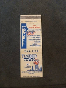 Timber Town Bowling, Cocktails, Dancing Saginaw, MI Vintage Streichholzheftchenhülle - Bild 1 von 2