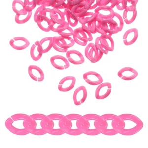 200Pcs Acrylic Chain Linking Rings, Plastic C-Clip Hooks Chain Links, Dark Pink - Picture 1 of 7