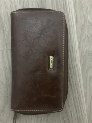 Rosetti Wallet Women Brown Faux Leather Zip Around Solid Zipper Pockets NWOT - Image 1 of 4