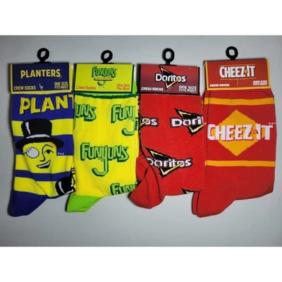 Planters Doritos Funyuns Cheez It Crew 袜子 四包 均码 新颖 — 第 1/4 张图片