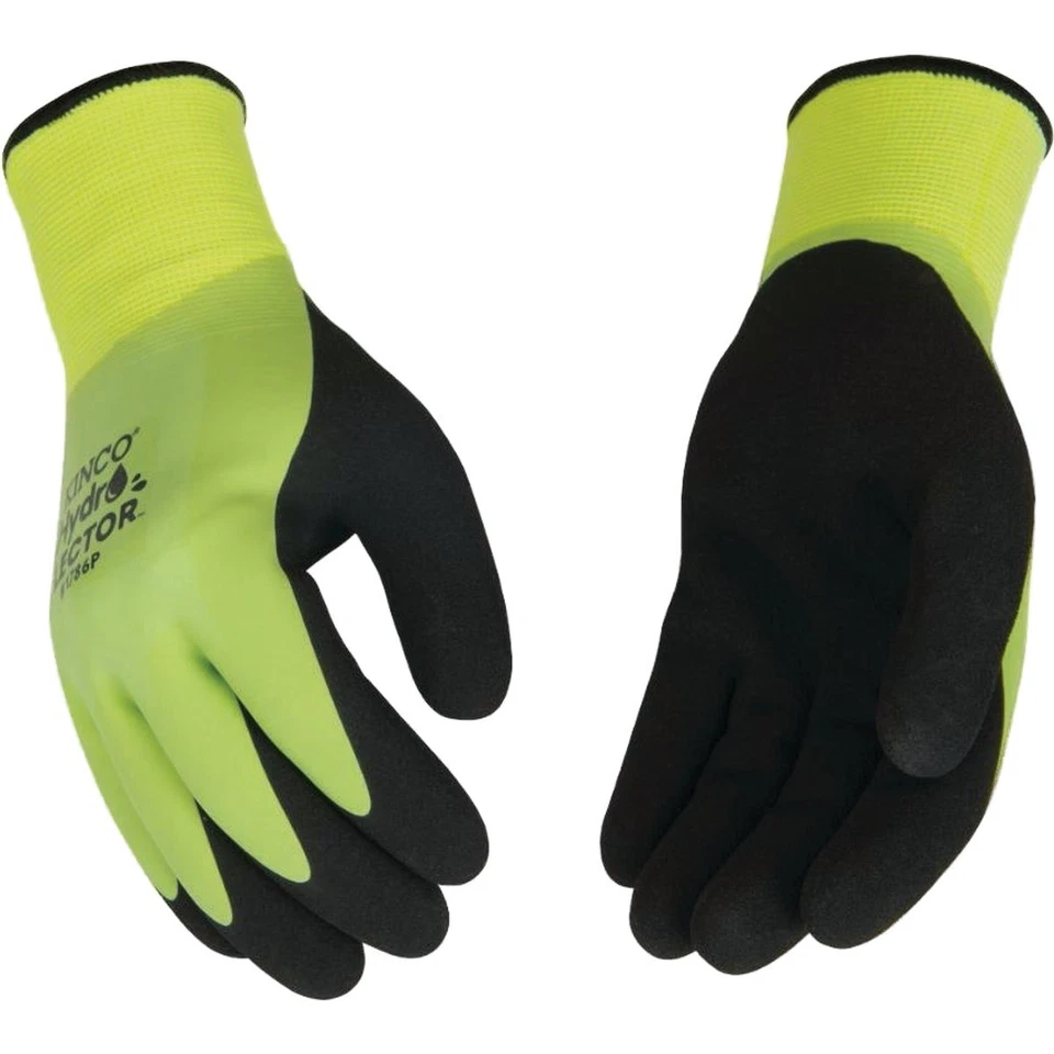 Kinco HydroFlector Para Hombre Medio Alta Visibilidad Verde Impermeable Látex Recubierto Invierno Trabajo Foto 1 de 2