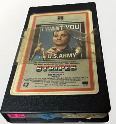 VTG 1981 Old Video Store Copy Stripes Bill Murray VHS Tape Movie Clamshell Case - Image 1 of 4