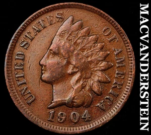 Centavo cabeza india 1904 - escaso muy fino + mejor fecha sin precio base #F5888 - Imagen 1 de 2