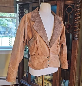 Vintage 80er Winlit Lederjacke Braun Damen Medium Gebraucht - Bild 1 von 21