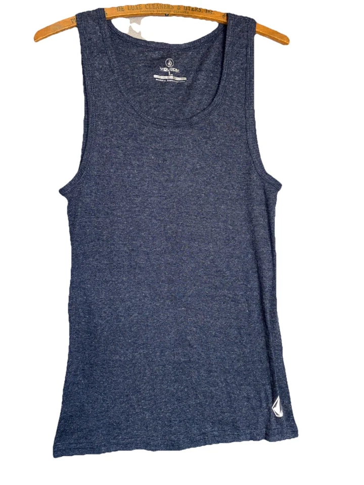 Volcom Womens Large Ribbed Tank Top Logo Stretchy Grunge Casual Buttery Soft! - Image 1 of 4