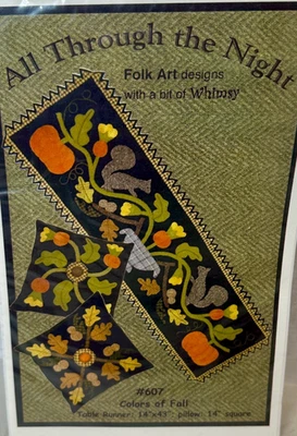 Bonnie Sullivan ~ Toda la noche COLORES DE OTOÑO Apliques de lana patrón #607 Foto 1 de 3