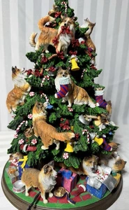 Danbury Mint Sheltie Weihnachtsbaum Shetland Schäferhund neuwertig beleuchtet - Bild 1 von 9