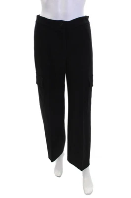 Pantalones cargo informales de pierna ancha con cierre de botones negros talla 0 J Crew para mujer Foto 1 de 4