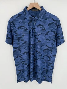 Polo G Fore Para Hombres Medio Azul Estampado Pantera AOP Rendimiento Camisa de Golf Elastizada - Imagen 1 de 5