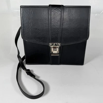 Vintage 24 Cassette Tape Black Carry Storage Case DJ Kit Adjustable Strap Clasp - Image 1 of 4